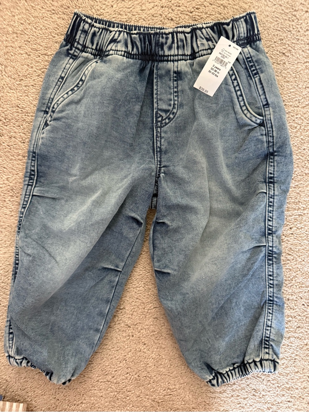 GAP Light Blue Kids Denim Jogger Pants